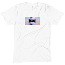 Load image into Gallery viewer, Gorgeous colors reflecting on the water are sure to make you fall in love with this &quot;Live With Intention&quot; fitted tee. Available in black, white, and navy. 
