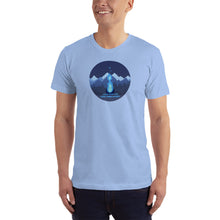 Load image into Gallery viewer, High quality &quot;Light Your Fire, Live Your Story&quot; mountain design is perfect on this fitted cotton tee. Adventure is calling. Get out there. Available in teal, white, slate, royal blue, baby blue, and navy.
