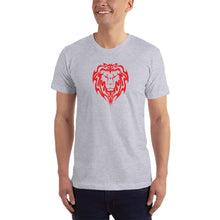 Load image into Gallery viewer, Get into beast mode with this comfortable cotton and bold red lion design tee. Available in black, white, navy, heather grey, asphalt, and red.
