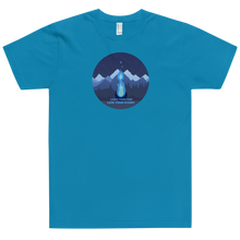 Load image into Gallery viewer, High quality &quot;Light Your Fire, Live Your Story&quot; mountain design is perfect on this fitted cotton tee. Adventure is calling. Get out there. Available in teal, white, slate, royal blue, baby blue, and navy.
