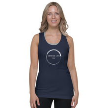 Load image into Gallery viewer, This comfortable American Apparel tank is perfect to wear alone or layer while carrying. The Defend Life, 2A print shows the world exactly where you stand. Available in black, navy, asphalt, and heather grey.
