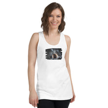 Load image into Gallery viewer, &quot;Justice&quot; soft cotton tank is ideal for layering or wearing alone.  Bullet, and eagle combine in this blended patriotic design. Available in black, heather grey, white, asphalt, and navy.
